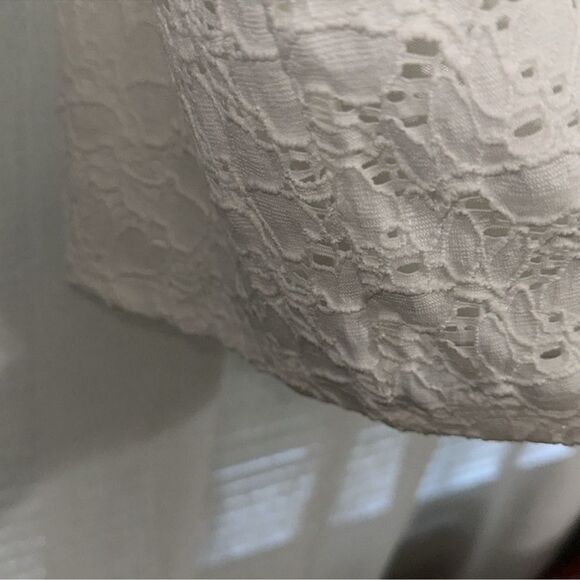 Alfani 8 White Stretch Floral Lace Pull On Pencil Skirt - Picture 5 of 10